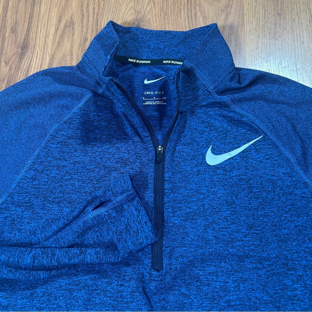 Nike Element 1/2 Zip Running Pullover Men S Blue Reflective Long Sleeve